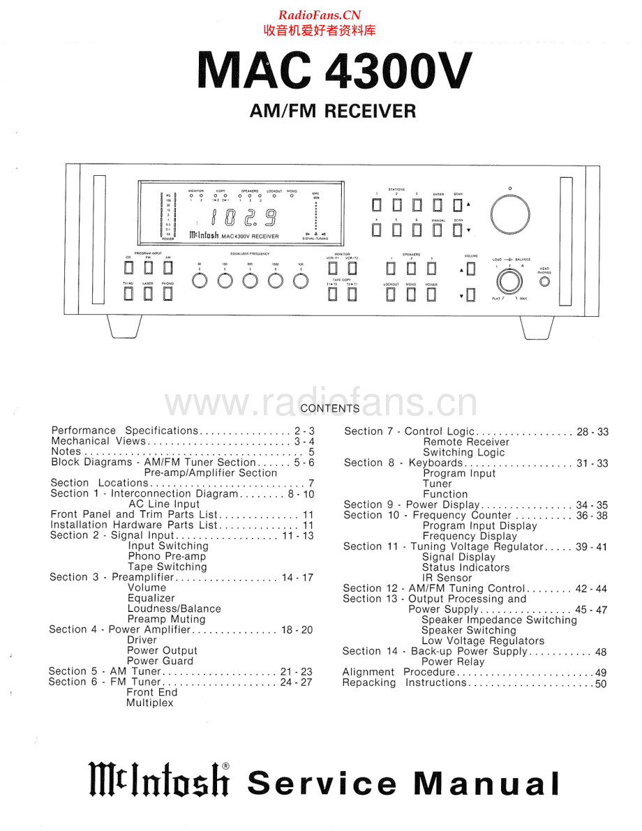 McIntosh-MAC4300V-rec-sm 维修电路原理图.pdf_第1页