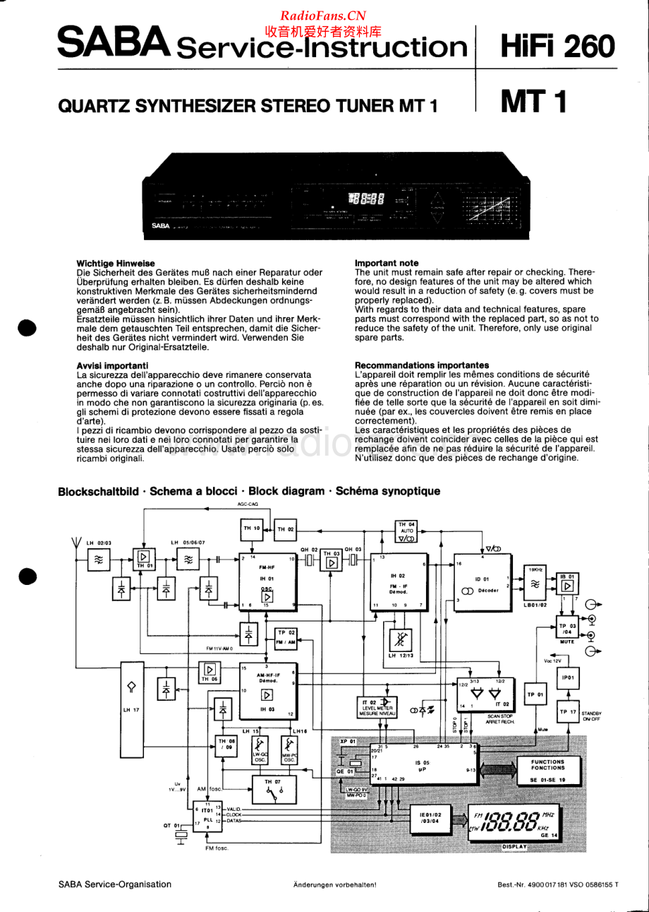Saba-MT1-tun-sm 维修电路原理图.pdf_第1页