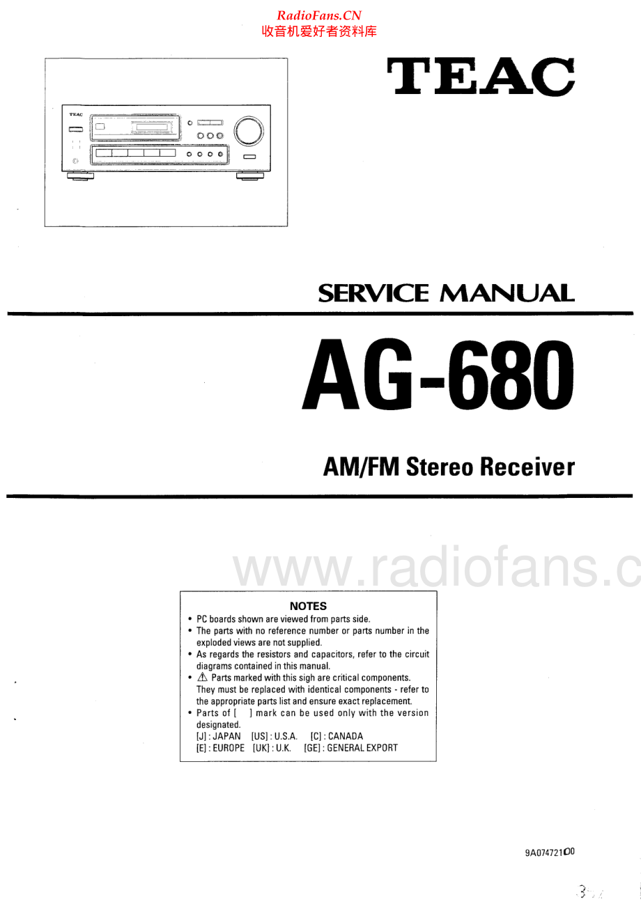 Teac-AG680-rec-sm 维修电路原理图.pdf_第1页