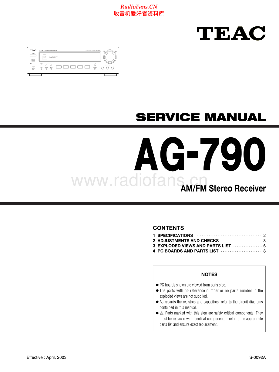 Teac-AG790-rec-sm 维修电路原理图.pdf_第1页