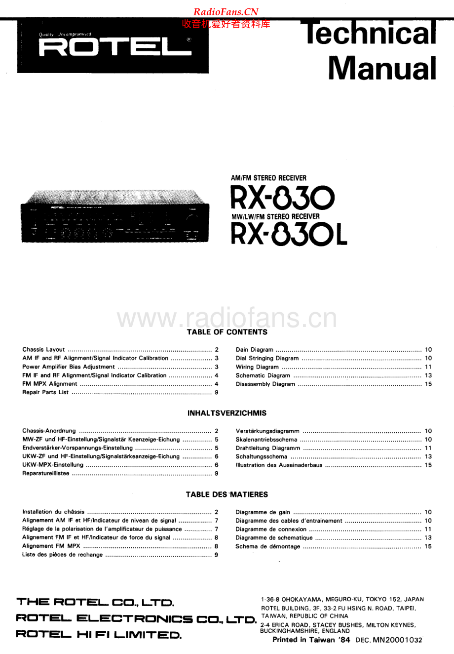 Rotel-RX830L-rec-sm 维修电路原理图.pdf_第1页