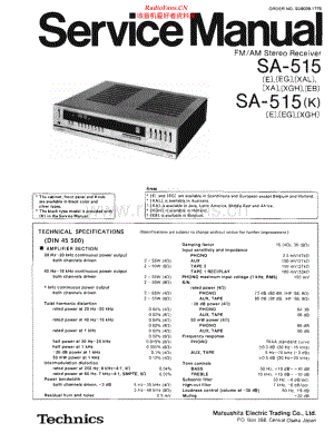 Technics-SA515-rec-sm 维修电路原理图.pdf