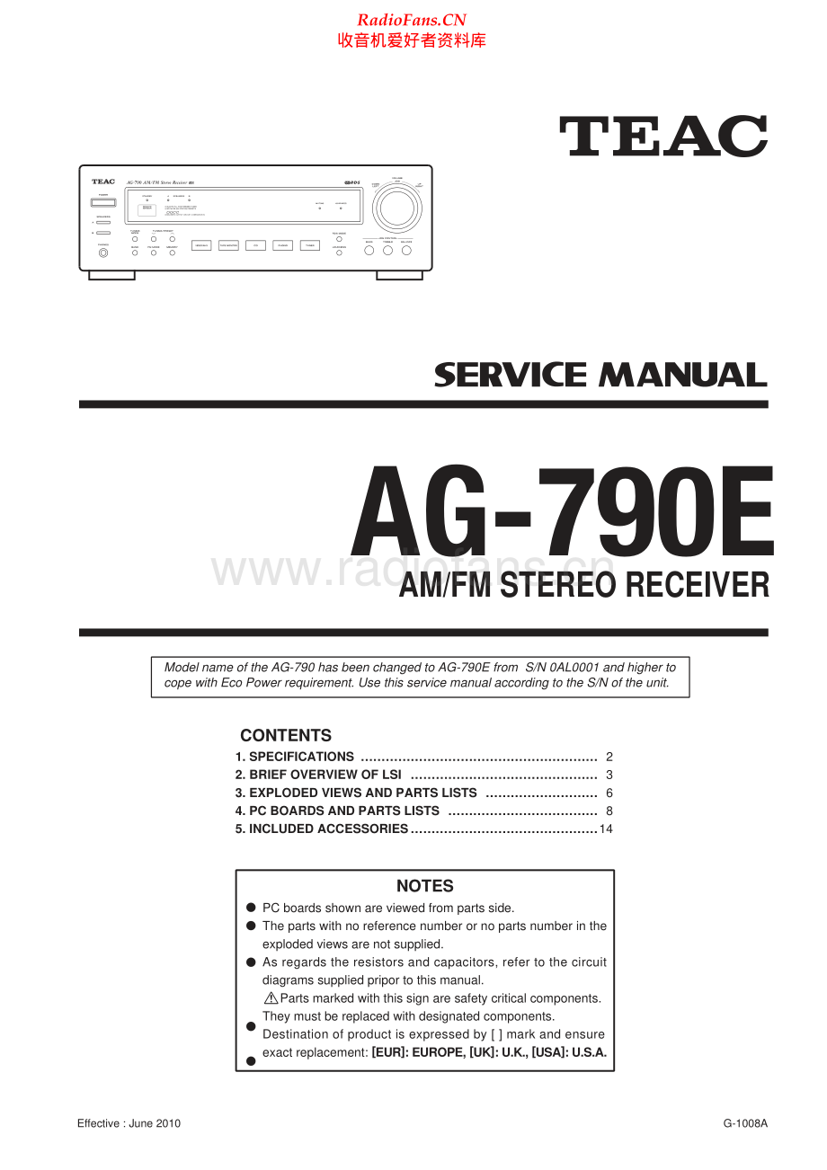 Teac-AG790E-rec-sm 维修电路原理图.pdf_第1页
