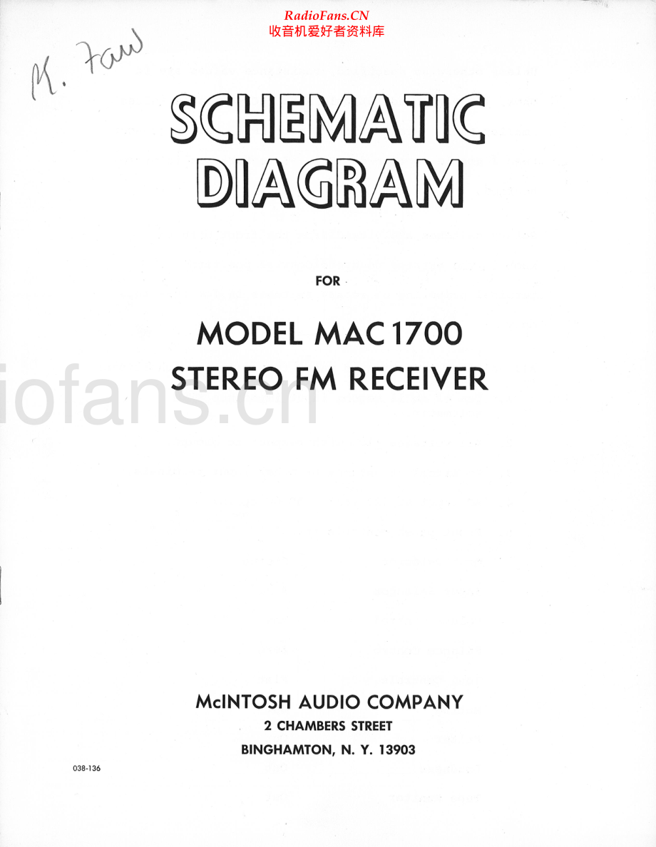 McIntosh-MAC1700-rec-sch 维修电路原理图.pdf_第1页