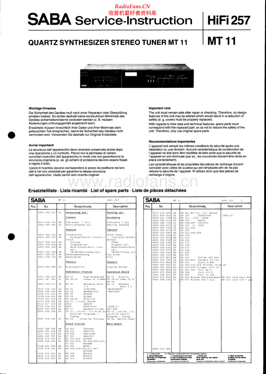 Saba-MT11-tun-sm 维修电路原理图.pdf_第1页