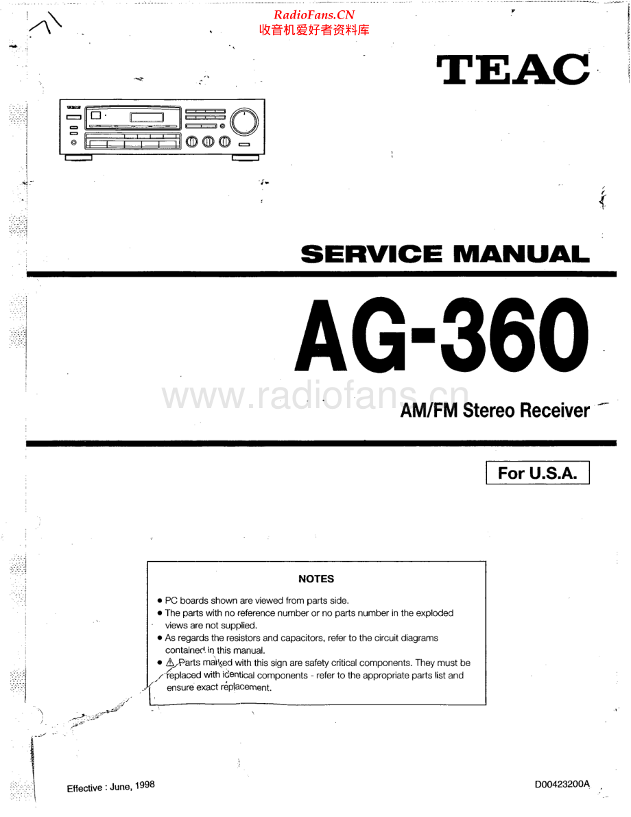 Teac-AG360-rec-sm 维修电路原理图.pdf_第1页