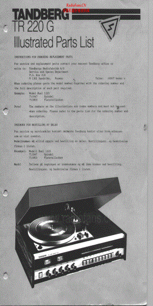 Tandberg-TR220G-rec-sch 维修电路原理图.pdf