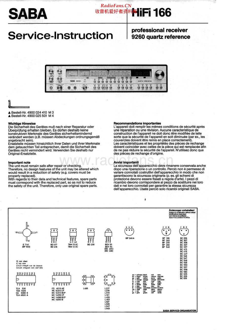 Saba-HiFi166-rec-sm 维修电路原理图.pdf_第1页