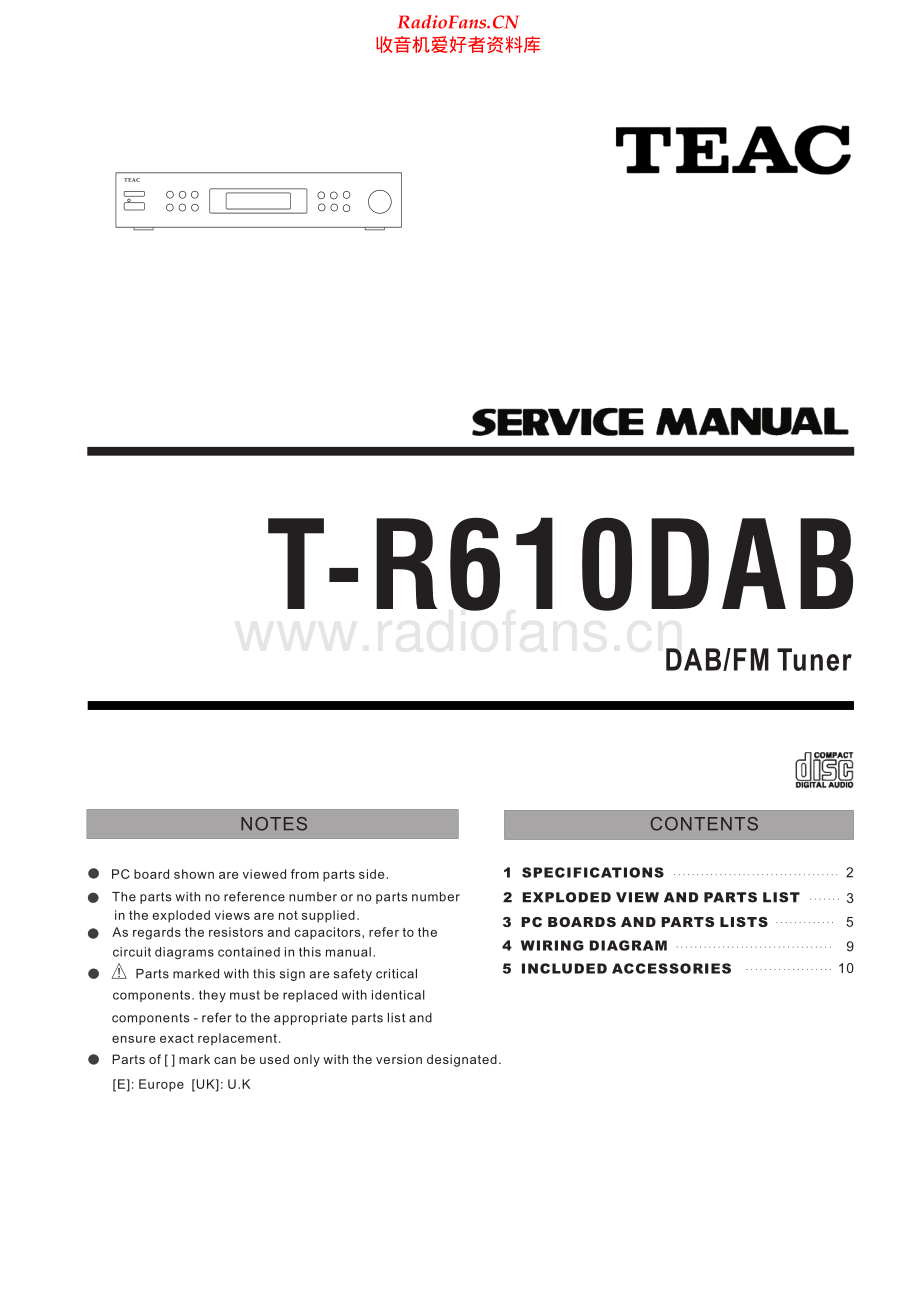 Teac-TR610DAB-tun-sm 维修电路原理图.pdf_第1页