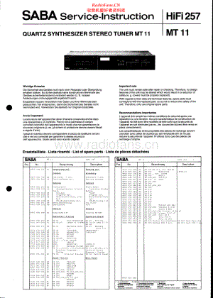 Saba-HiFi257-tun-sm 维修电路原理图.pdf