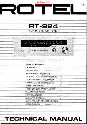 Rotel-RT224-tun-sm 维修电路原理图.pdf