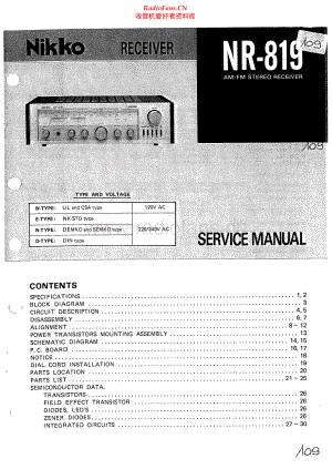 Nikko-NR819-rec-sm 维修电路原理图.pdf