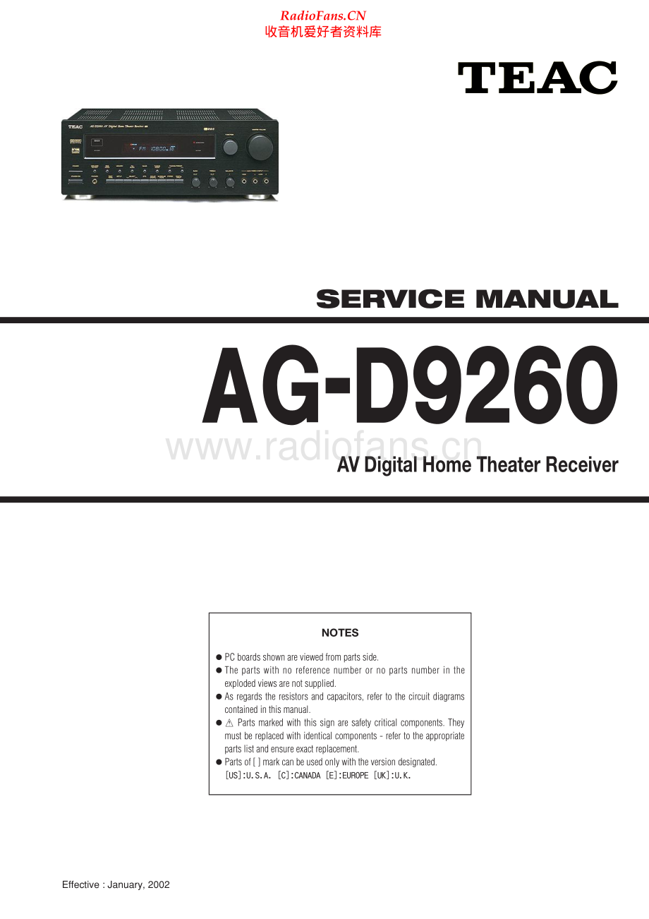 Teac-AGD9260-rec-sm 维修电路原理图.pdf_第1页