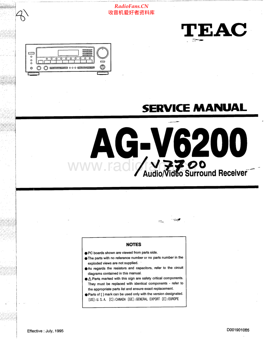 Teac-AGV7700-rec-sm 维修电路原理图.pdf_第1页
