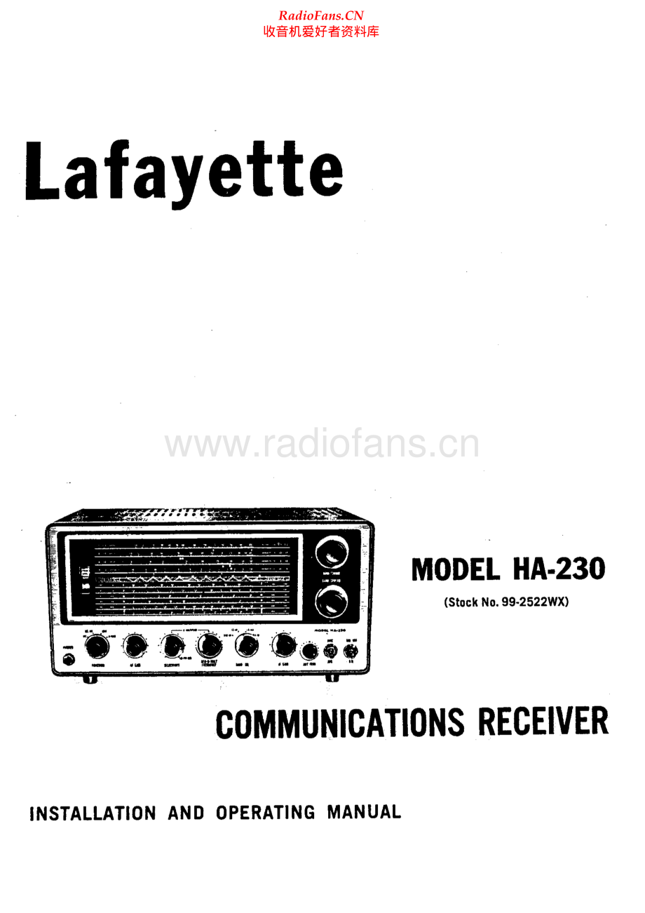 Lafayette-HA230-rec-sm 维修电路原理图.pdf_第1页