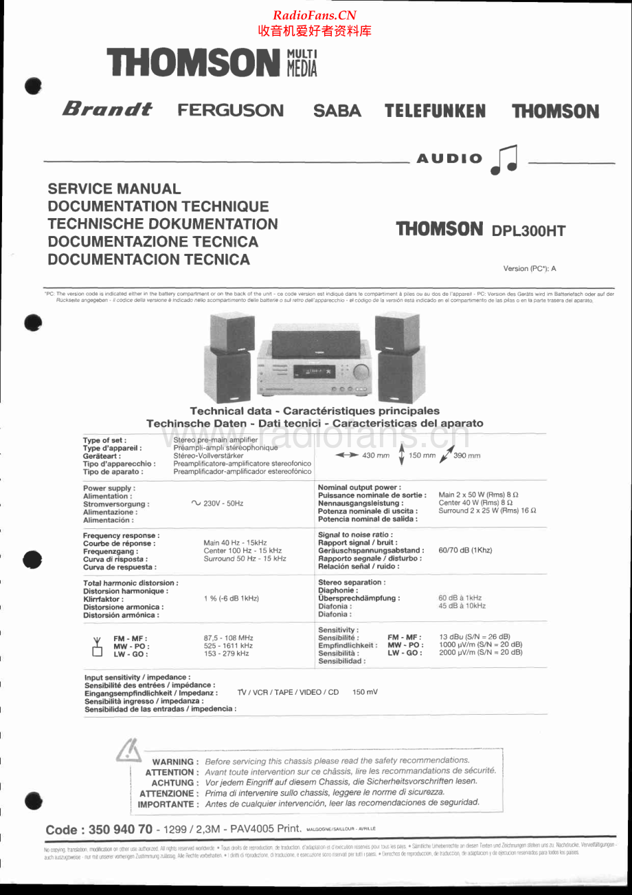 Thomson-DPL300HT-rec-sm 维修电路原理图.pdf_第1页