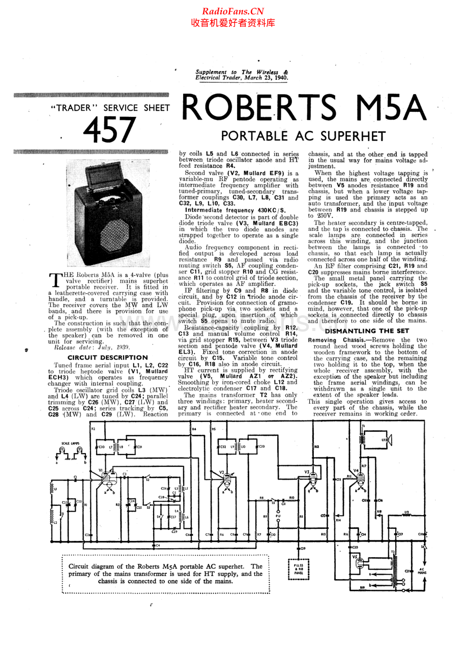 Roberts-M5A-rec-sch 维修电路原理图.pdf_第1页