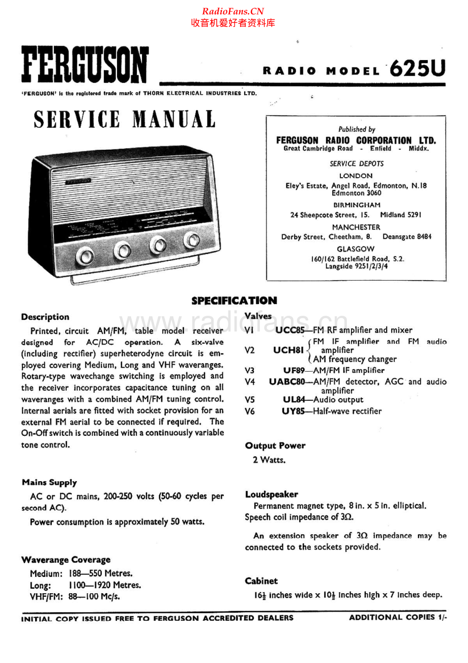 Ferguson-625U-rec-sm维修电路原理图.pdf_第1页