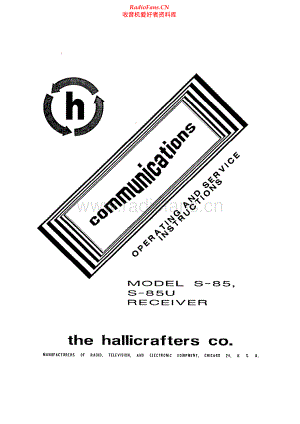 Hallicrafters-S85U-rec-sm维修电路原理图.pdf