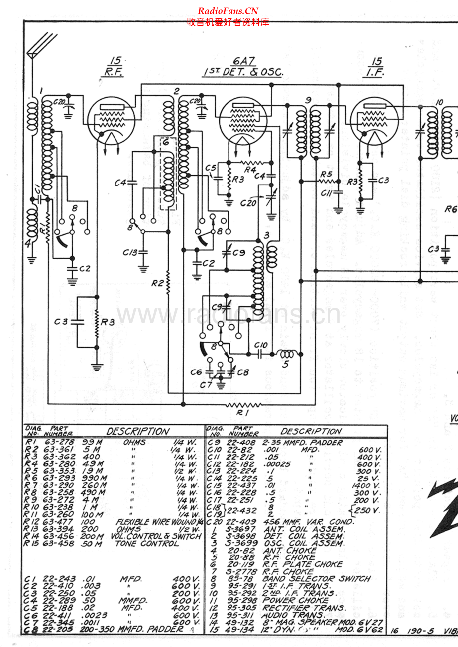 Zenith-6V62-rec-sch 维修电路原理图.pdf_第1页