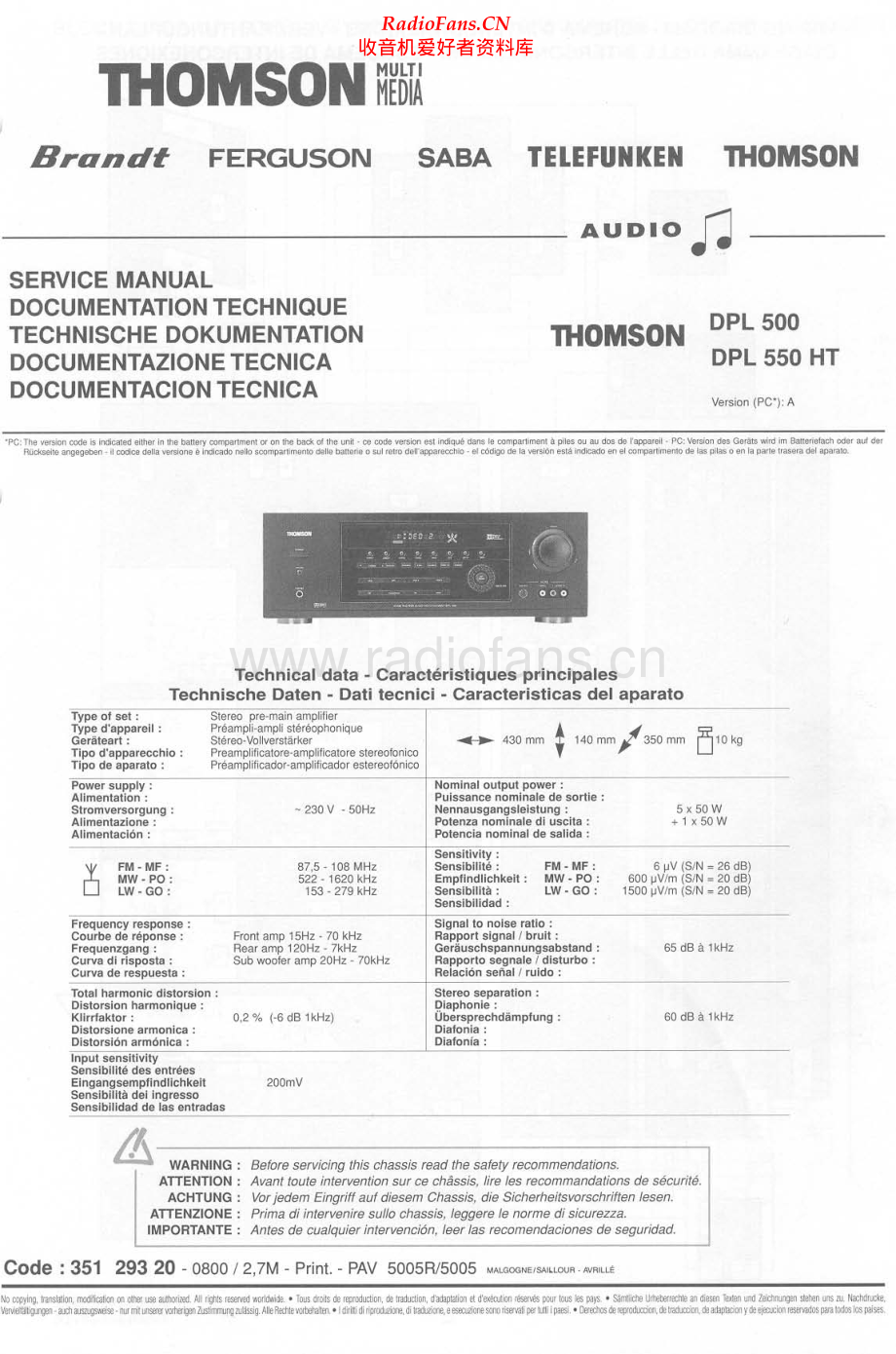 Thomson-DPL550HT-rec-sm 维修电路原理图.pdf_第1页
