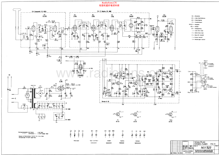 KleinHummel-FM11-tun-sch 维修电路原理图.pdf_第1页