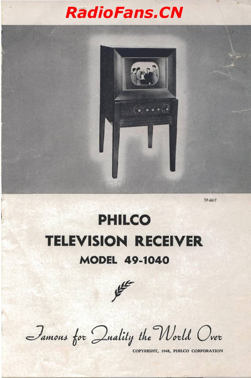 Philco-49-1040-owners-manual电路原理图.pdf_第1页