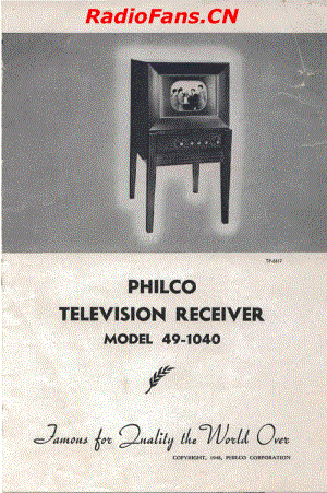 Philco-49-1040-owners-manual电路原理图.pdf