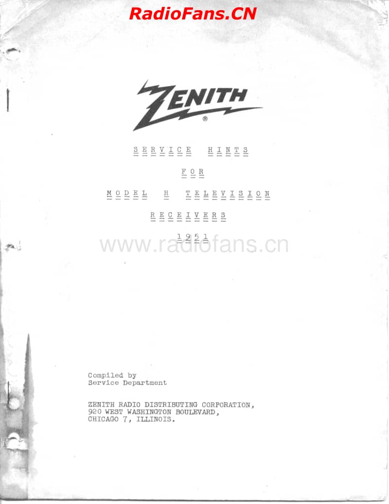 Zenith_TV_H_Models_Service_Hints电路原理图.pdf_第1页
