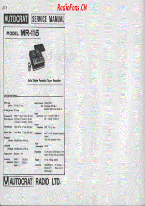 autocrat-mr-115-tape-recorder 电路原理图.pdf