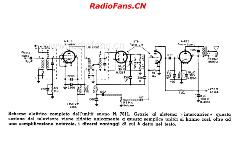 Geloso 7811 TV Sound Unit电路原理图.pdf_第1页