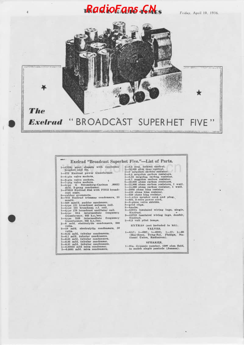 Exelrad-Broadcast-Superhet-Five-5V-BC-AC-1936 电路原理图.pdf_第1页