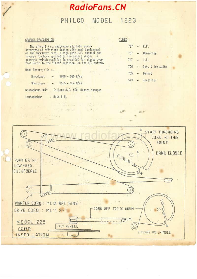 Philco-model-1223-radiogram-6V-DW-AC-1951 电路原理图.pdf_第1页