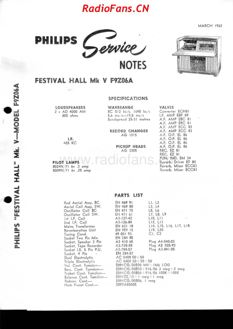 Philips-F9Z06A-Festival-Hall-mk-V 电路原理图.pdf_第1页