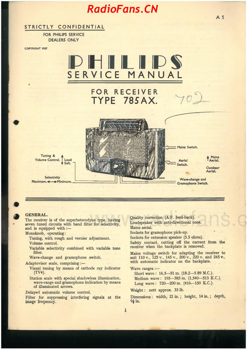 Philips-785AX-702-5V-AW-AC-1937 电路原理图.pdf_第1页