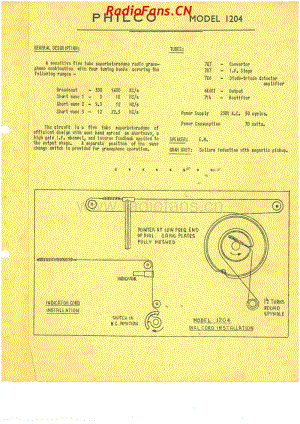 Philco-model-1204-radiogram-5V-AW-AC-1949- 电路原理图.pdf