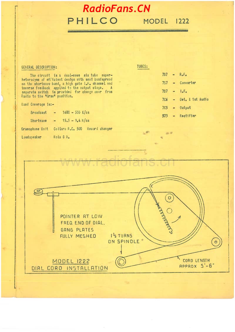 Philco-model-1222-radiogram-6V-DW-AC-1950- 电路原理图.pdf_第1页