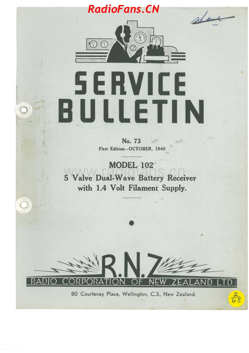 RCNZ-model-102-5V-DW-Battery-1940 电路原理图.pdf_第1页