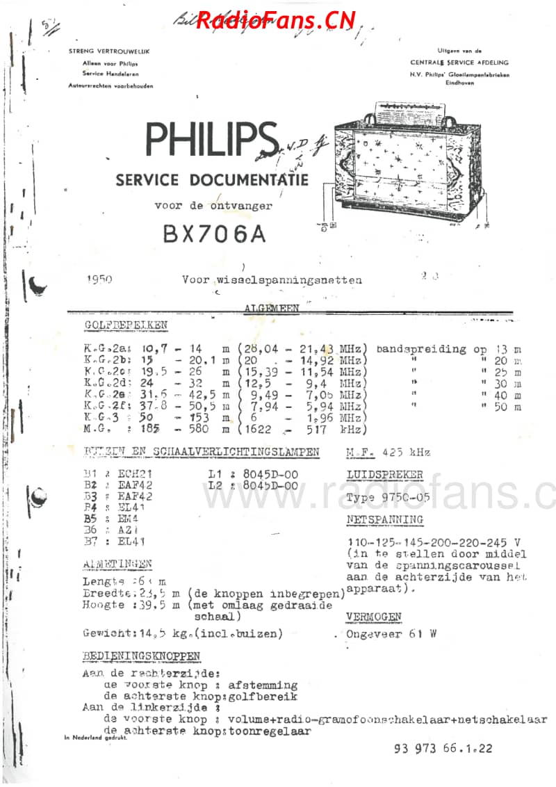 Philips-BX706A-6V-BS-AC-1950 电路原理图.pdf_第1页