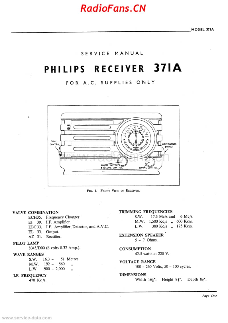 Philips-371A-5V-AW-AC-1948 电路原理图.pdf_第1页