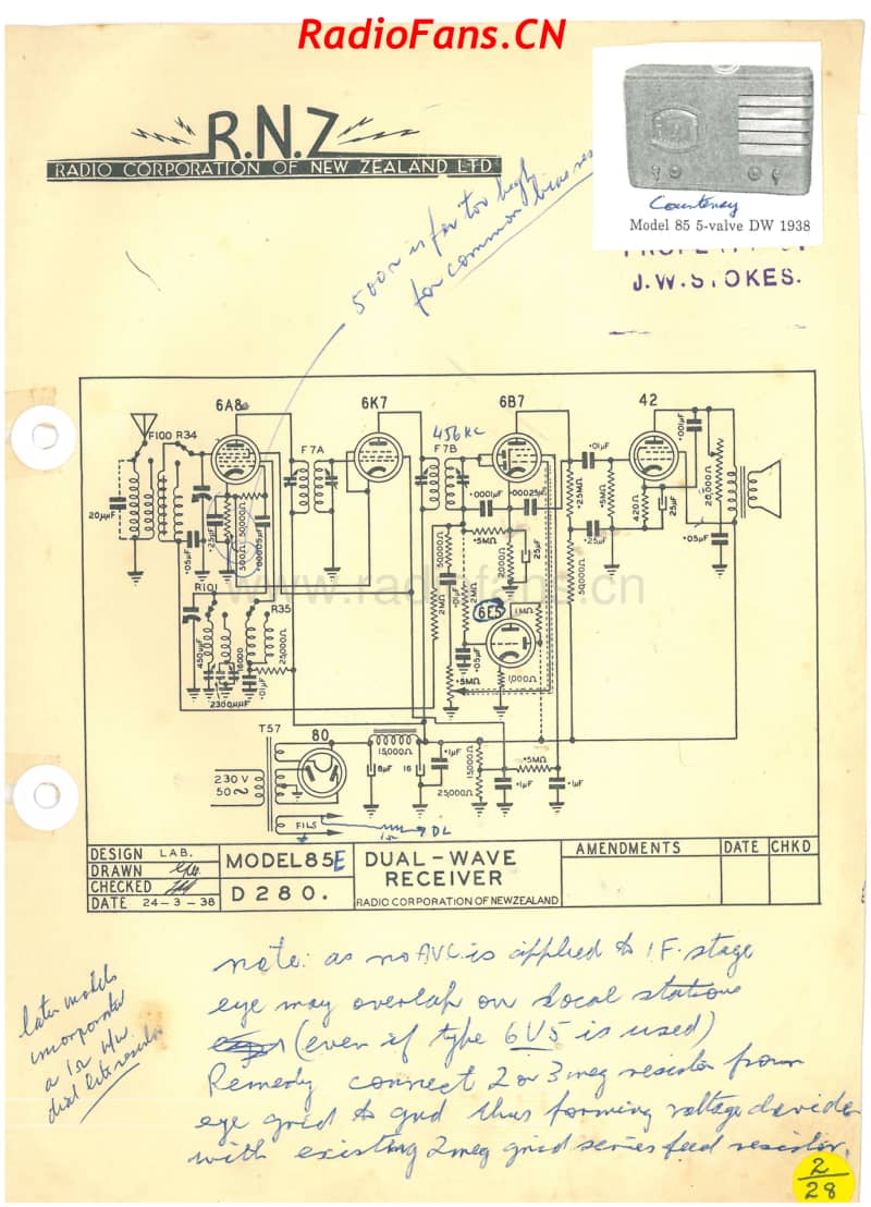 RCNZ-model-85-85E-5V-DW-AC-1938 电路原理图.pdf_第1页