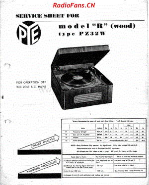 pye-pz32w-model-r-wood-record-player 电路原理图.pdf