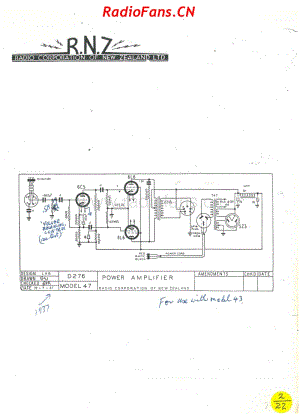 RCNZ-model-47-Power-amplifier-for-use-with-model-43-1937 电路原理图.pdf