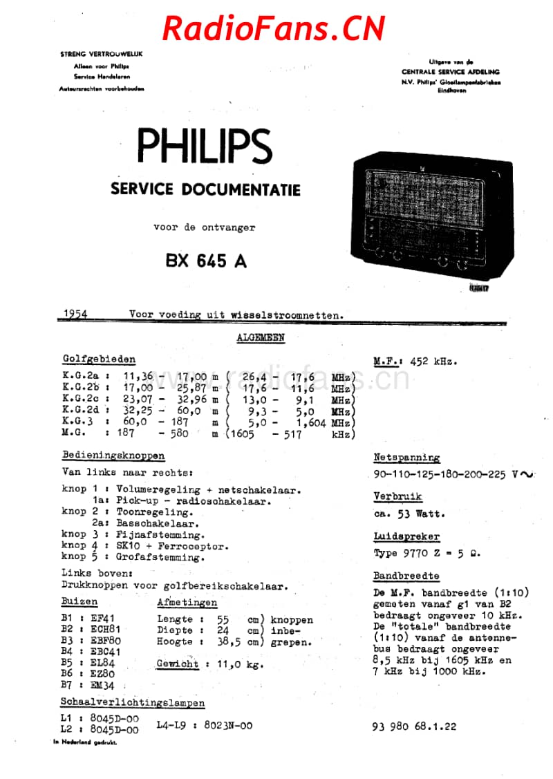 philips-bx645a-service-data-dutch 电路原理图.pdf_第1页