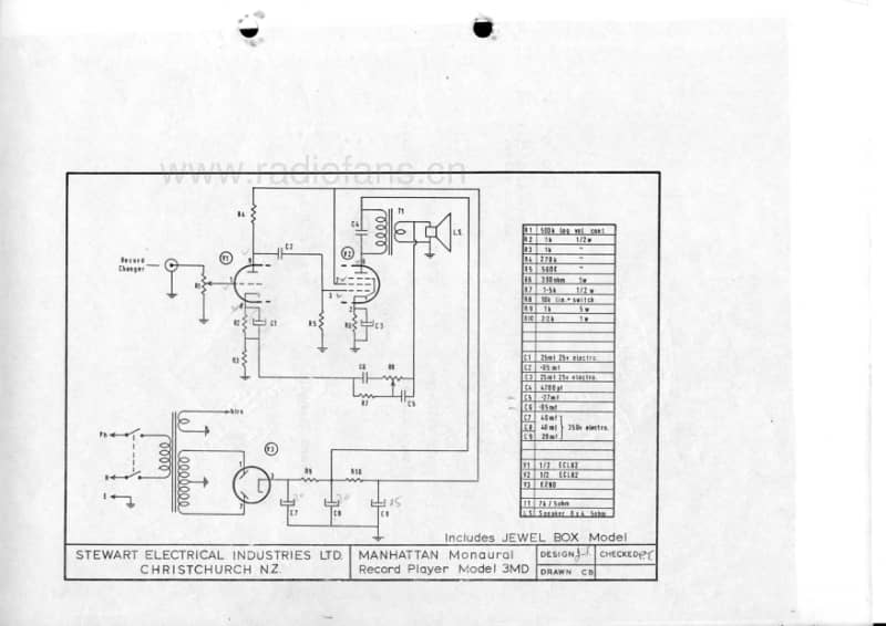 Stewart-Manhattan-mono-record-player-model-3MD 电路原理图.pdf_第1页