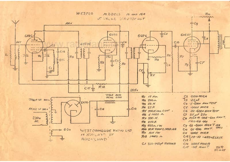 Westco-model-16-16A-5V-BC-AC-1945 电路原理图.pdf_第1页