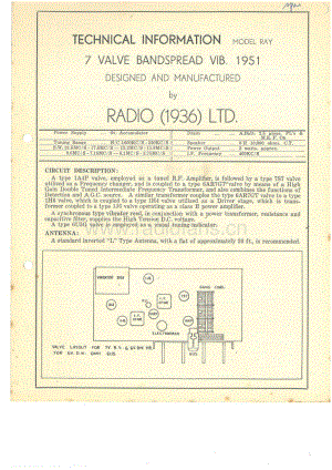 RL-RAY-6V-Bandspread-VIB-1951 电路原理图.pdf