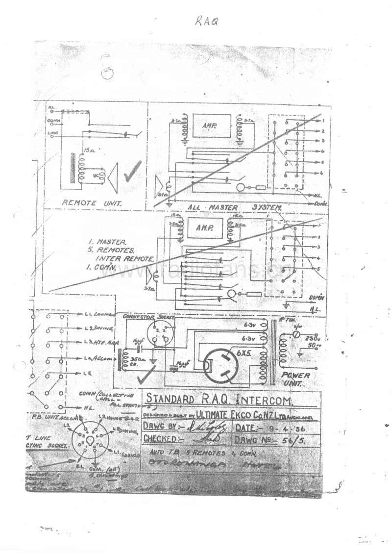 RL-RAQ-Ultimate-Ekco-intercom-3V-AC-1956 电路原理图.pdf_第2页