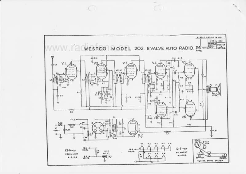 Westco-model-202-8V-auto-radio 电路原理图.pdf_第1页