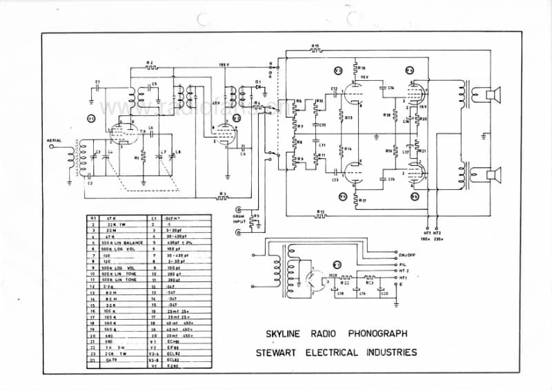 Stewart-Skyline-8V-radio-phonograph 电路原理图.pdf_第1页